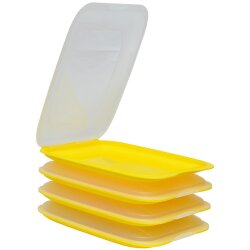 ENGELLAND Aufschnittbox Gelb 4er-Set – stapelbare...