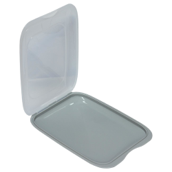 3x Stapelbare Aufschnittbox Frischhaltedose Wurst Beh&auml;lter Aufschnittdose Grau