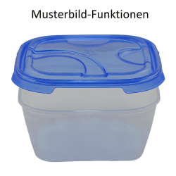 3er Packung Frischhaltedose Aufbewahrungsbehälter aus transparentem Kunststoff mit Deckel für Lebensmittel blau