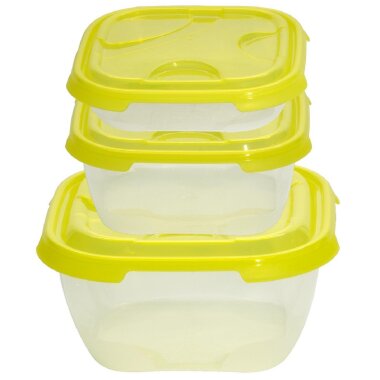 3er Set Frischhaltedosen Gelb – BPA-frei, stapelbar, mikrowellen- & gefriergeeignet