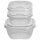3er-Pack Frischhaltedosen Hell – quadratisch (0,5 l / 1 l / 2 l), BPA-frei, stapelbar, spül-, mikrowellen- & gefriergeeignet