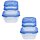 Frischhaltedosen im 2× 3er Pack 11 × 11 × 27,5 cm aus transparentem Kunststoff mit blauem Deckel & BPA-frei