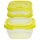 2x 3er Packung Frischhaltedose Aufbewahrungsbehälter aus transparentem Kunststoff mit Deckel für Lebensmittel gelb