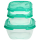 2x 3er Packung Frischhaltedose Aufbewahrungsbehälter aus transparentem Kunststoff mit Deckel für Lebensmittel grün