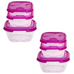 2x 3er-Pack Frischhaltedosen aus transparentem Kunststoff...