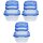 3×3er Set Frischhaltedosen 11 × 11 × 27,5 cm – transparente Vorratsbehälter mit Deckel aus BPA-freiem Kunststoff, stapelbar, 1,7 L Fassungsvermögen, Blau
