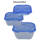 3x 3er Packung Frischhaltedose Aufbewahrungsbeh&auml;lter aus transparentem Kunststoff mit Deckel f&uuml;r Lebensmittel blau