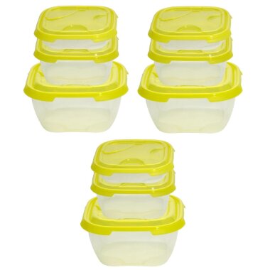 2×3er Set Frischhaltedosen Gelb 1,7 L – stapelbare, BPA-freie Vorratsbehälter