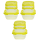 3x 3er Packung Frischhaltedose Aufbewahrungsbeh&auml;lter aus transparentem Kunststoff mit Deckel f&uuml;r Lebensmittel gelb