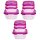 3x 3er-Pack Frischhaltedosen aus transparentem Kunststoff mit Deckel – pink – stapelbar, BPA-frei, ideal für Lebensmittelaufbewahrung und Meal Prep