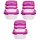 3x 3er Packung Frischhaltedose Aufbewahrungsbeh&auml;lter aus transparentem Kunststoff mit Deckel f&uuml;r Lebensmittel pink