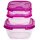 3x 3er-Pack Frischhaltedosen aus transparentem Kunststoff mit Deckel – pink – stapelbar, BPA-frei, ideal für Lebensmittelaufbewahrung und Meal Prep