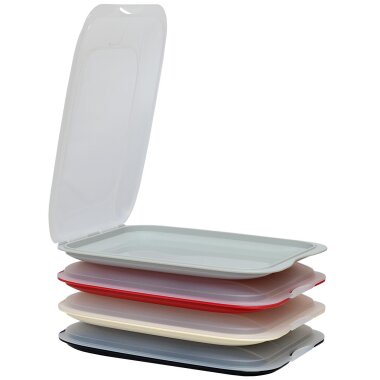 ENGELLAND 4er Aufschnittbox-Set Mix 5 – stapelbare Frischhaltedosen 25×17×3,3 cm für Wurst & Käse