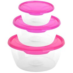 ENGELLAND 3 teiliges rundes Frischhaltedosen Set Pink...