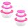 ENGELLAND 2×3-tlg. runde Frischhaltedosen in Pink – BPA-frei, stapelbar, mikrowellen-, gefrier- & spülmaschinengeeignet (6 Stück, 17/20/24 cm)