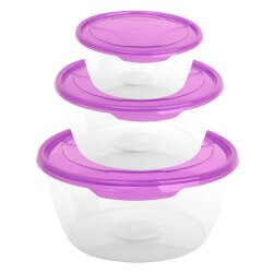 ENGELLAND 3er Set Frischhaltedosen rund Lila –...