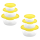 2x 3er Packung runde Frischhaltedose Aufbewahrungsbeh&auml;lter aus transparentem Kunststoff mit Deckel f&uuml;r Lebensmittel in Gelb