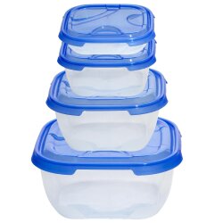 ENGELLAND 4 teiliges Frischhaltedose Set Blau – BPA...