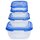 ENGELLAND 4 teiliges Frischhaltedose Set Blau – BPA frei, stapelbar, quadratisch (0,5 l / 1 l / 2 l / 4 l), spül /mikrowellen  und gefriergeeignet