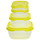 4er Packung Frischhaltedose Aufbewahrungsbeh&auml;lter aus transparentem Kunststoff mit Deckel f&uuml;r Lebensmittel Farbe Gelb