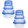2x 4er Packung Frischhaltedose Aufbewahrungsbehälter aus transparentem Kunststoff mit Deckel für Lebensmittel Farbe Blau
