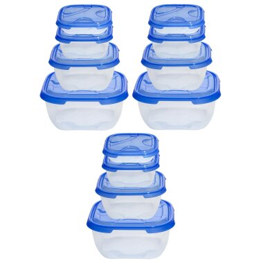 ENGELLAND 3×4er Set Frischhaltedosen Blau – BPA-frei, stapelbar, mikrowellen- & gefriergeeignet