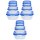 ENGELLAND 3×4er Set Frischhaltedosen Blau – BPA-frei, stapelbar, mikrowellen- & gefriergeeignet