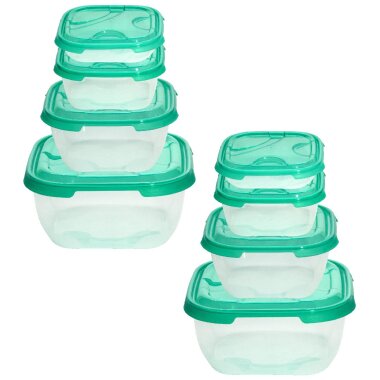 ENGELLAND 2 × 4er Set Frischhaltedosen Grün – BPA-frei, stapelbar, spülmaschinen-, mikrowellen- & gefrierschrankgeeignet