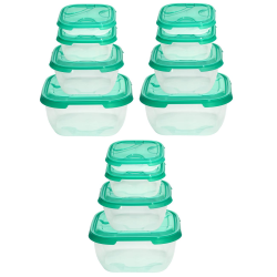 3x 4er Packung Frischhaltedose Aufbewahrungsbehälter aus transparentem Kunststoff mit Deckel für Lebensmittel Farbe Grün