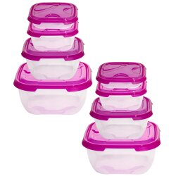 ENGELLAND 2 × 4er Set Frischhaltedosen Pink –...
