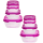 2x 4er Packung Frischhaltedose Aufbewahrungsbehälter aus transparentem Kunststoff mit Deckel für Lebensmittel Farbe Pink