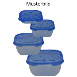 2x 4er Packung Frischhaltedose Aufbewahrungsbehälter aus transparentem Kunststoff mit Deckel für Lebensmittel Farbe Transparent