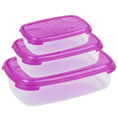 ENGELLAND 3er Set Frischhaltedosen Rund Pink – BPA frei, stabil, stapelbar, spül /mikrowellen  & gefriergeeignet