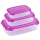 3-teilige rechteckige Frischhaltedose mit Deckel Vorratsdosen Beh&auml;lter Aufbewahrungsbox Pink