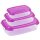 ENGELLAND 3er Set Frischhaltedosen Rund Pink – BPA frei, stabil, stapelbar, spül /mikrowellen  & gefriergeeignet