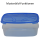 2x 3-teilige rechteckige Frischhaltedose mit Deckel Vorratsdosen Behälter Aufbewahrungsbox Blau