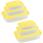2x 3-teilige rechteckige Frischhaltedose mit Deckel Vorratsdosen Beh&auml;lter Aufbewahrungsbox Gelb
