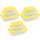3x 3-teilige rechteckige Frischhaltedose mit Deckel Vorratsdosen Beh&auml;lter Aufbewahrungsbox Gelb