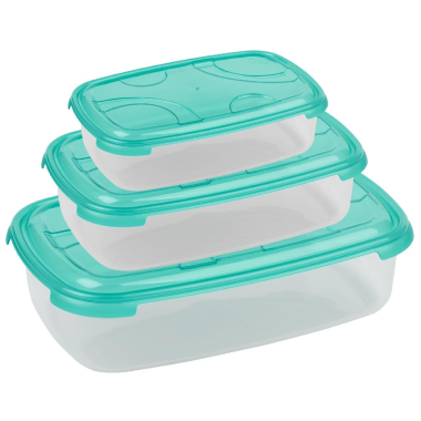 3-teilige rechteckige Frischhaltedose mit Deckel Vorratsdosen Behälter Aufbewahrungsbox Grün