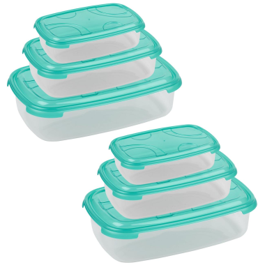 2x 3-teilige rechteckige Frischhaltedose mit Deckel Vorratsdosen Behälter Aufbewahrungsbox Grün