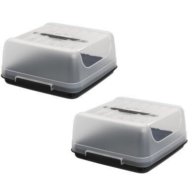 Zerodeko Buswanne Rechteckig – PP, 34x23,5x11 Cm, Stapelbar, Mit Griffen, Für Küche, Restaurant & Party, 2 Stück