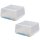 2er Set eckige Transport-Kuchenboxen Blau BPA-frei mit Griff & Klickverschluss