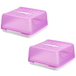 2er Set Transport-Kuchenbox Pink – BPA-frei mit...