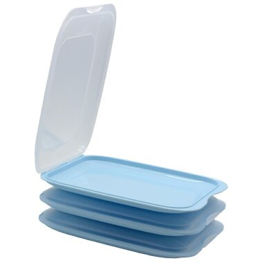 ENGELLAND 3er Aufschnittbox Hellblau 25×17×3,3 cm – stapelbar, BPA-frei, mikrowellen- & gefriergeeignet