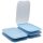 ENGELLAND Aufschnittbox Hellblau 5er Set – stapelbare Frischhaltedosen 25×17×3,3 cm, BPA frei, mikrowellen  & gefriergeeignet