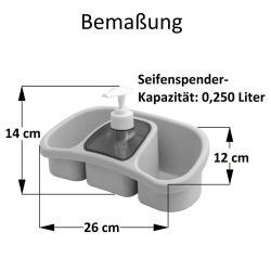 Mehrzweck Seifenspender f&uuml;r Fl&uuml;ssigkeit mit Pumpe aus Kunststoff 0,25L