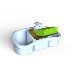 Mehrzweck-Seifenspender Lila 250 ml mit Pumpe & Ablage – BPA frei, robust, ideal als Spül-Organizer für Küche & Bad