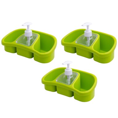 3x Seifenspender Grün 250 ml mit Pumpe, BPA-frei & platzsparend