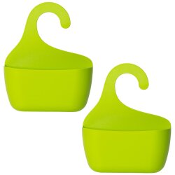2er Set grüne Badkörbe mit Haken –...
