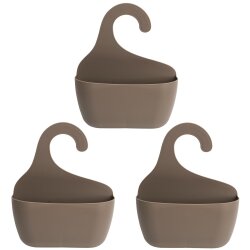 3er Set braune Badkörbe mit Haken –...